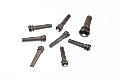 D'Addario Ebony Bridge Pins with End Pin Set, Pearl Inlay - Made in USA