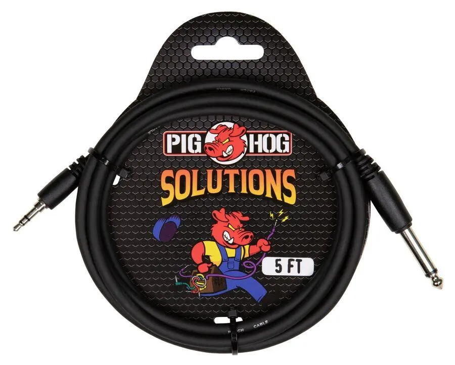 Pig Hog 5ft 3.5mm TRS to 1/4 Mono Cable