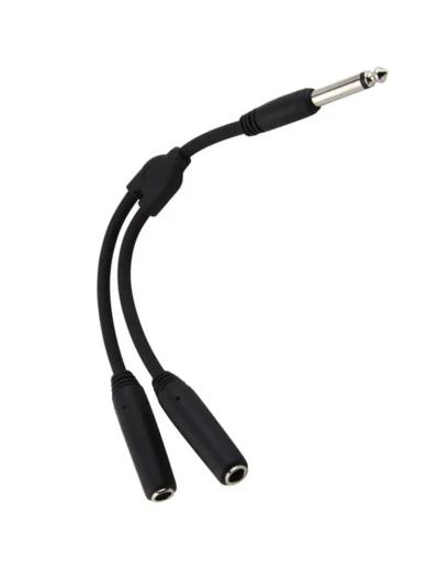 Pig Hog 6″ Y Cable, Mono 1/4″(M)-Dual Mono 1/4″(F)