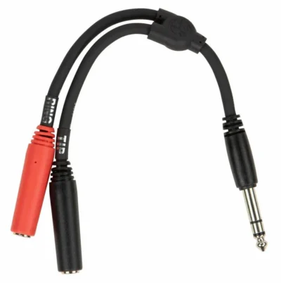 Pig Hog 6 Inch Y Cable Stereo 1/4 ( M )-Dual Mono 1/4 ( F )