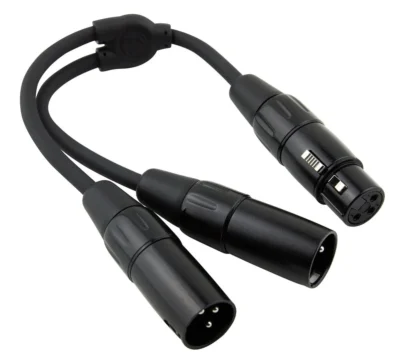 Pig Hog 6″ Y Cable, XLR (F) -Dual XLR (M) Cable