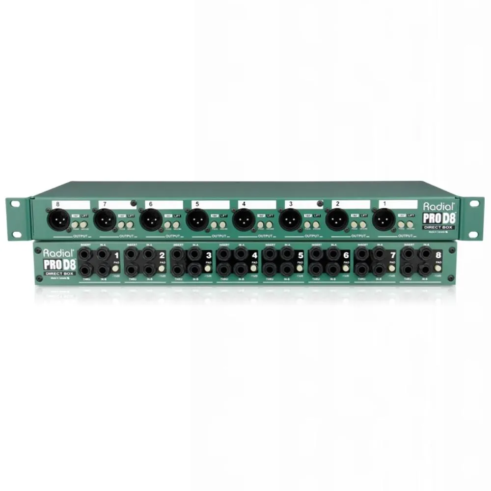 Radial ProD8 8-channel Passive Instrument Direct Box with custom Transformers