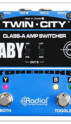 Radial Bones Twin City A-B-Y Amp Switcher Active ABY Amp Switcher Pedal