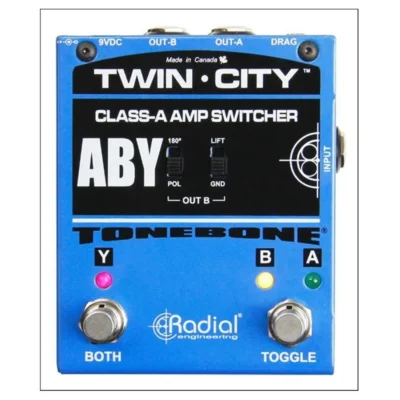 Radial Bones Twin City A-B-Y Amp Switcher Active ABY Amp Switcher Pedal