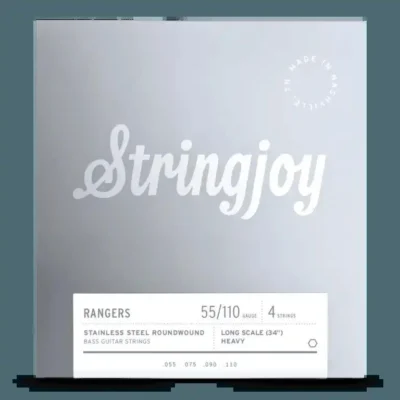 Stringjoy Rangers | Heavy  (55-110) 4 String Long Scale Stainless Steel Bass Guitar Strings