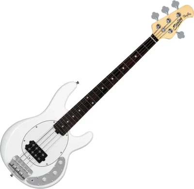 Sterling by Musicman RAY Short Scale StingRay 4 – Olympic White  Bass Guitar