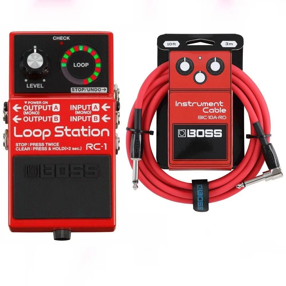 Boss RC-1 Loop Station Looper Guitar Effects Pedal with Instrument Cable
