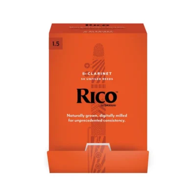 Rico by D'Addario Bb Clarinet Reeds, Strength 1.5, 50-pack