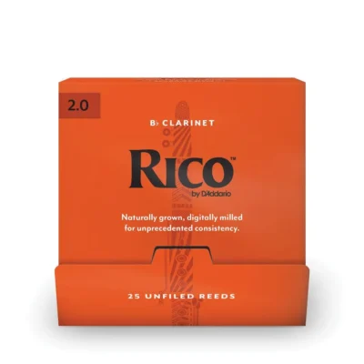 Rico by D'Addario Bb Clarinet Reeds, #2.0, 25-Count Single Reeds