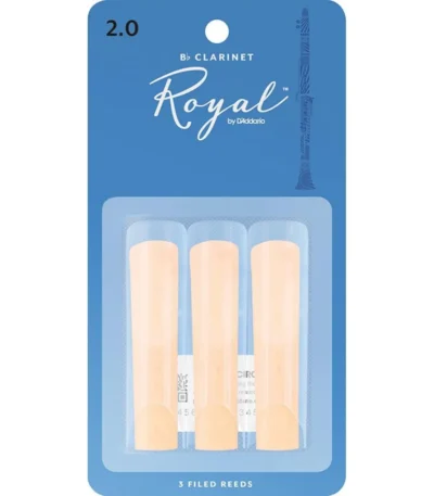 Rico Royal Woodwinds Bb Clarinet Reeds 3 x Strength 2.0 ( 3-pack RCB0320 )