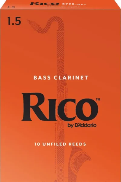 Rico by D'Addario Bass Clarinet Reeds, Strength 1.5, 10 Pack
