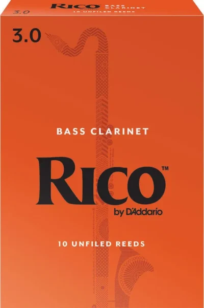 Rico by D'Addario Bass Clarinet Reeds, Strength 3, 10 Pack