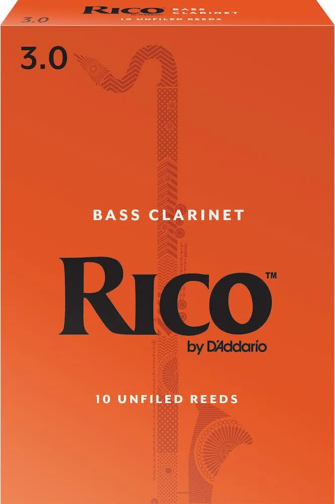 Rico by D'Addario Bass Clarinet Reeds, Strength 3, 10 Pack