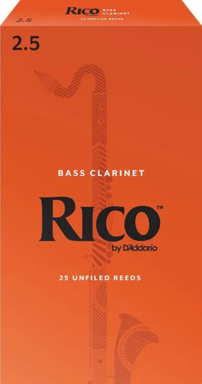 Rico by D'Addario Bass Clarinet Reeds, Strength 2.5, 25 Pack
