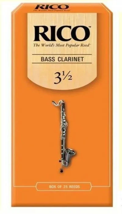 Rico Bass Clarinet 25 x Reeds, Strength 3.5 ( 3 1/2 ) 25-pack  REA2535