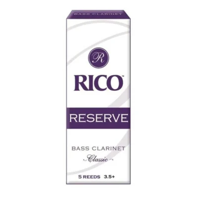 Rico Reserve Classic Bass Clarinet Reeds, Strength 3.5+, 5-pack RER05355