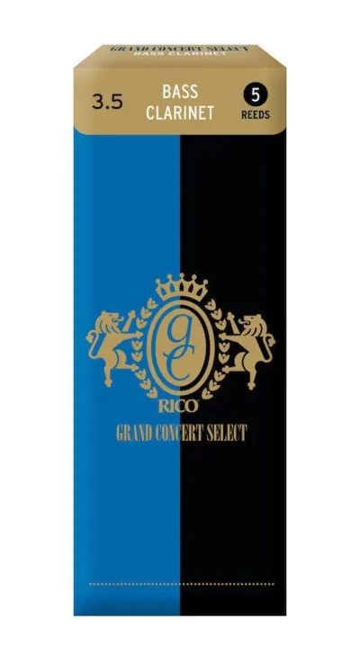 Rico Grand Concert Select Bass Clarinet Reeds, Strength 3.5, 5 Pack