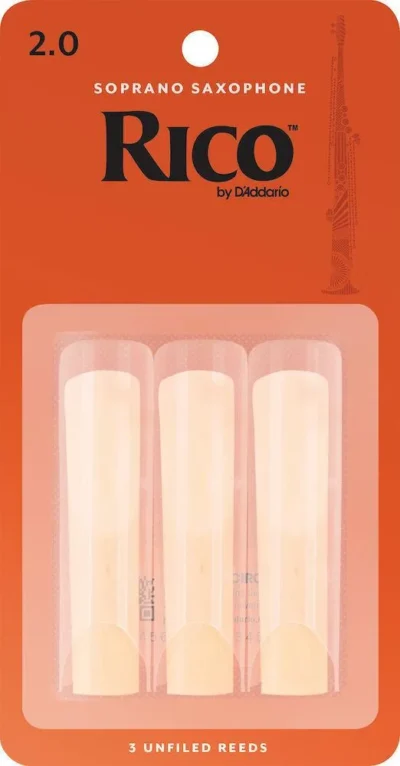 3 x Rico by D'Addario Soprano Sax Reeds, Strength 2