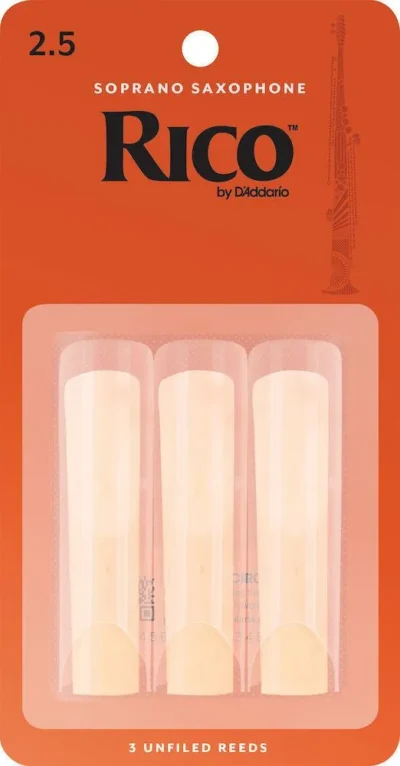 Rico by D'Addario Soprano Sax Reeds, Strength 2.5, 3-pack