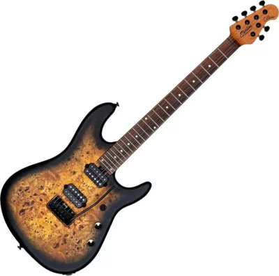 Sterling by Music Man Richardson Cutlass Electric Guitar - Natural Poplar Burl Burst