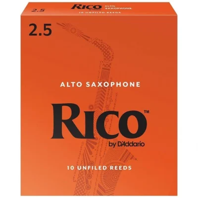 D'daddario Woodwinds Rico Alto Saxophone Reeds 10 pack Strength 2.5 , RJA1025