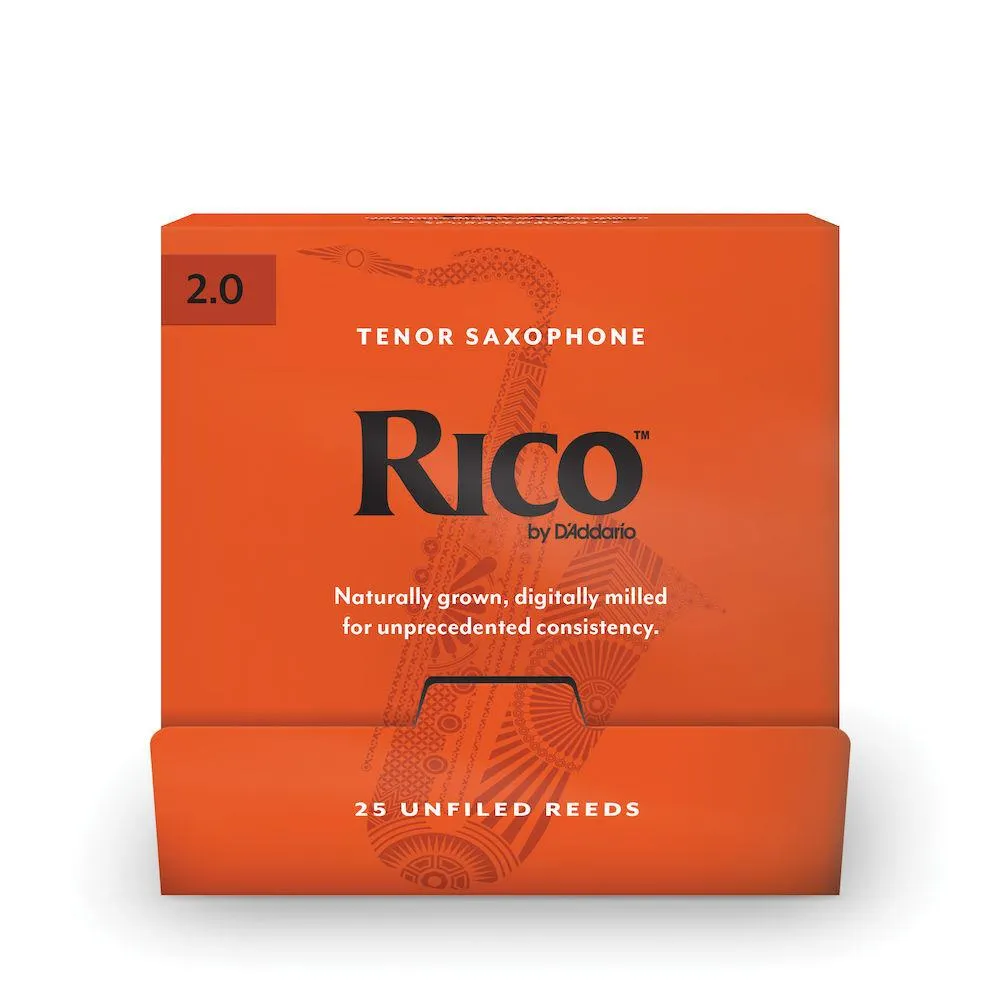 Rico by D'Addario Tenor Saxophone Reeds, #2.0, 25-Count Single Reeds