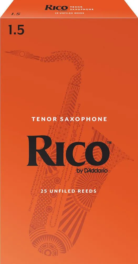 Rico by D'Addario Tenor Sax Reeds, Strength 1.5, 25-pack