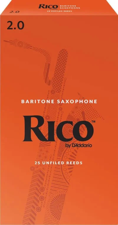 Rico by D'Addario Baritone Sax Reeds, Strength 2, 25-pack