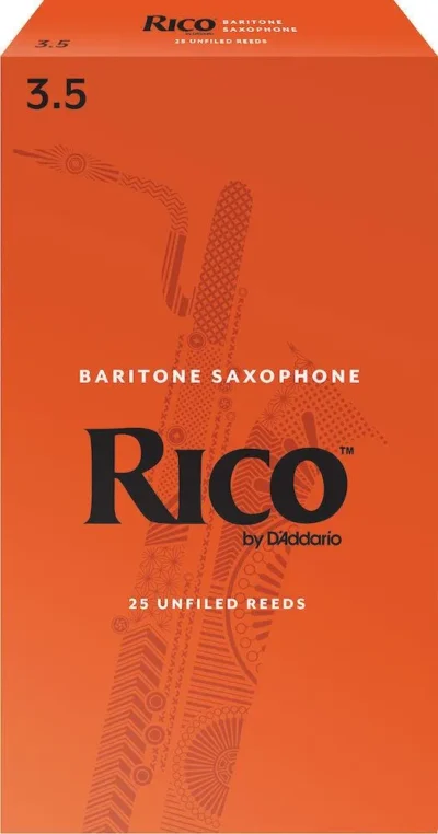 Rico by D'Addario Baritone Sax Reeds, Strength 3.5, 25-pack