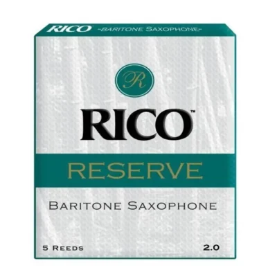 Rico Reserve Baritone Saxophone Reeds 5 Reed, Strength 2.0 5-pack Bari Sax Reeds