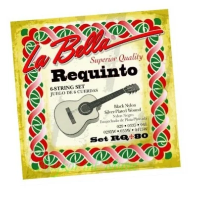 LaBella RQ80 Requinto Strings Black Nylon Silver Plated Wound 6 String Set