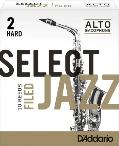D'Addario Select Jazz Filed Alto Saxophone Reeds, Strength 2 Hard, 10-pack