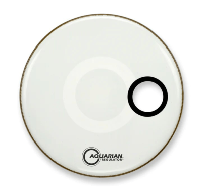 AQUARIAN RSM18WH Regulator Small white with Mic Port 18" Drum Head
