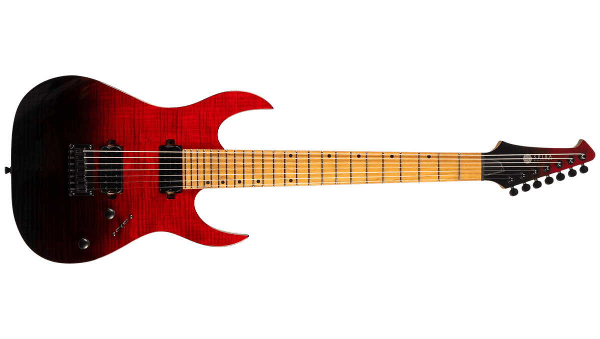 Spira S-457-TRD 7-String Electric Guitar - Trans Red - Flame Maple Top