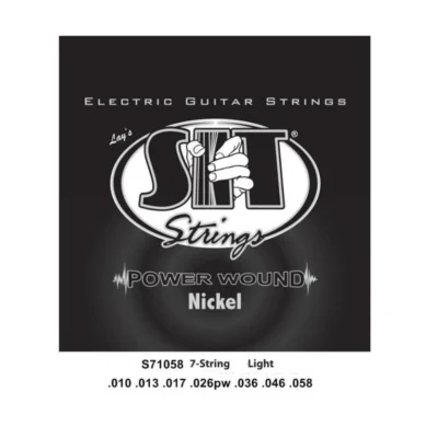 SIT S71058 7 String Nickel Power Wound Electric Guitar Strings 10 - 58 S.I.T