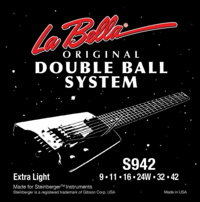 La Bella S942  Electric Guitar Strings Double Ball End for Steinberger 9 - 42