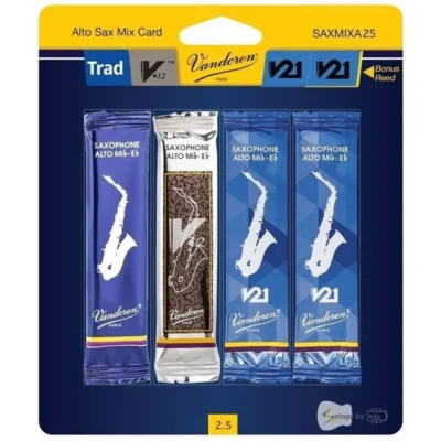Vandoren SAXMIX Alto Saxophone Mix Card 4 Reeds Strength 2.5  Trad V12