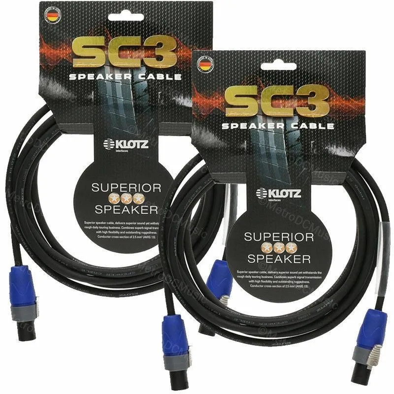 Klotz SC3 speaker cable Neutrik speakON F-F 5 Mtr - 2 Pack