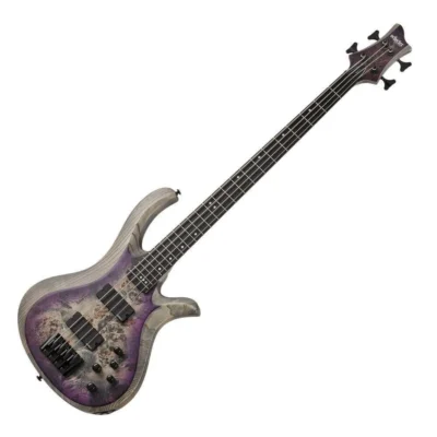 Schecter Riot-4  SARB Electric Bass - Aurora Burst Swamp Ash Body, Burl Top
