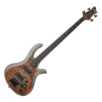 Schecter Riot-4  SARB Electric Bass - Inferno Burst Swamp Ash Body, Burl Top