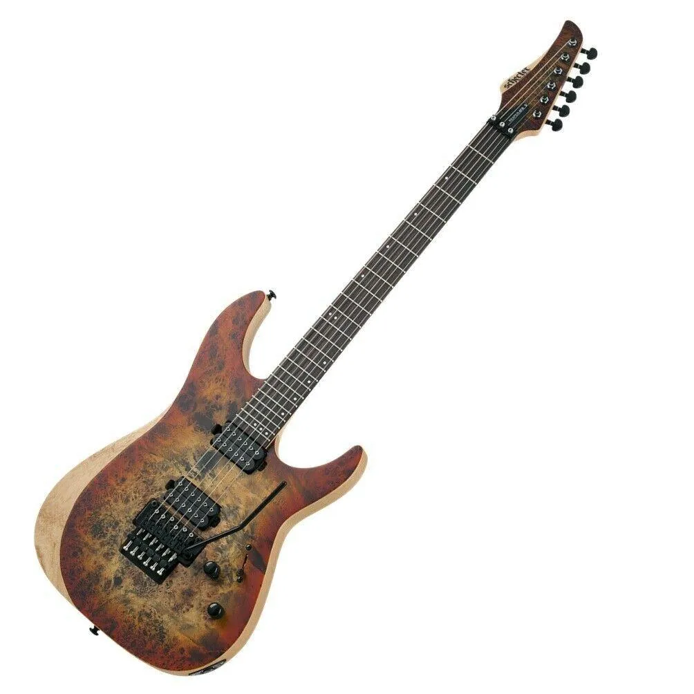 Schecter Reaper-6 Floyd Rose Satin Inferno Burst Electric Guitar Poplar Burl Top