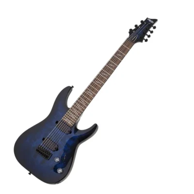 Schecter Omen Elite-7 String Electric Guitar - See Thru Blue Burst