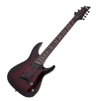 Schecter Omen Elite-7 Multiscale Electric Guitar - Black Cherry Burst