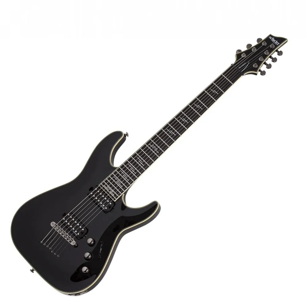 Schecter C-7 Blackjack Electric Guitar - Black Gloss 7-String