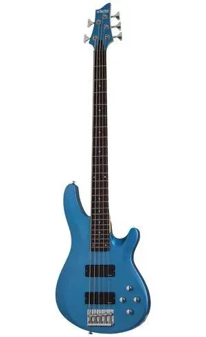 Schecter C-5 Deluxe Satin Metallic Light Blue 5-String Bass Guitar