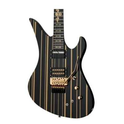 Schecter Synyster Custom-S Electric Guitar, Ebony Fretboard - Gloss Black / Gold