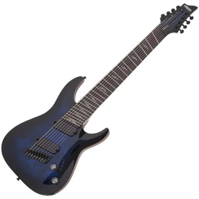 Schecter Omen Elite-8 MS See-Thru Blue Burst 8-String RH Electric Guitar