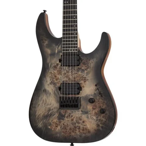 Schecter C-6 Pro Electric Guitar - Charcoal Burst - BURL TOP, COIL SPLIT TAP