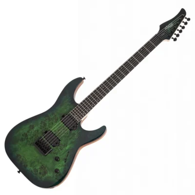 Schecter C-6 Pro Electric Guitar - Aqua Burst - BURL TOP, COIL SPLIT TAP