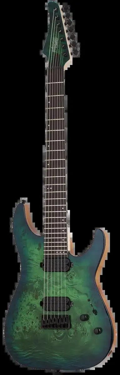 Schecter C-7  PRO  AQB  7-String Electric Guitar - Aqua Burst - Fact 2nd